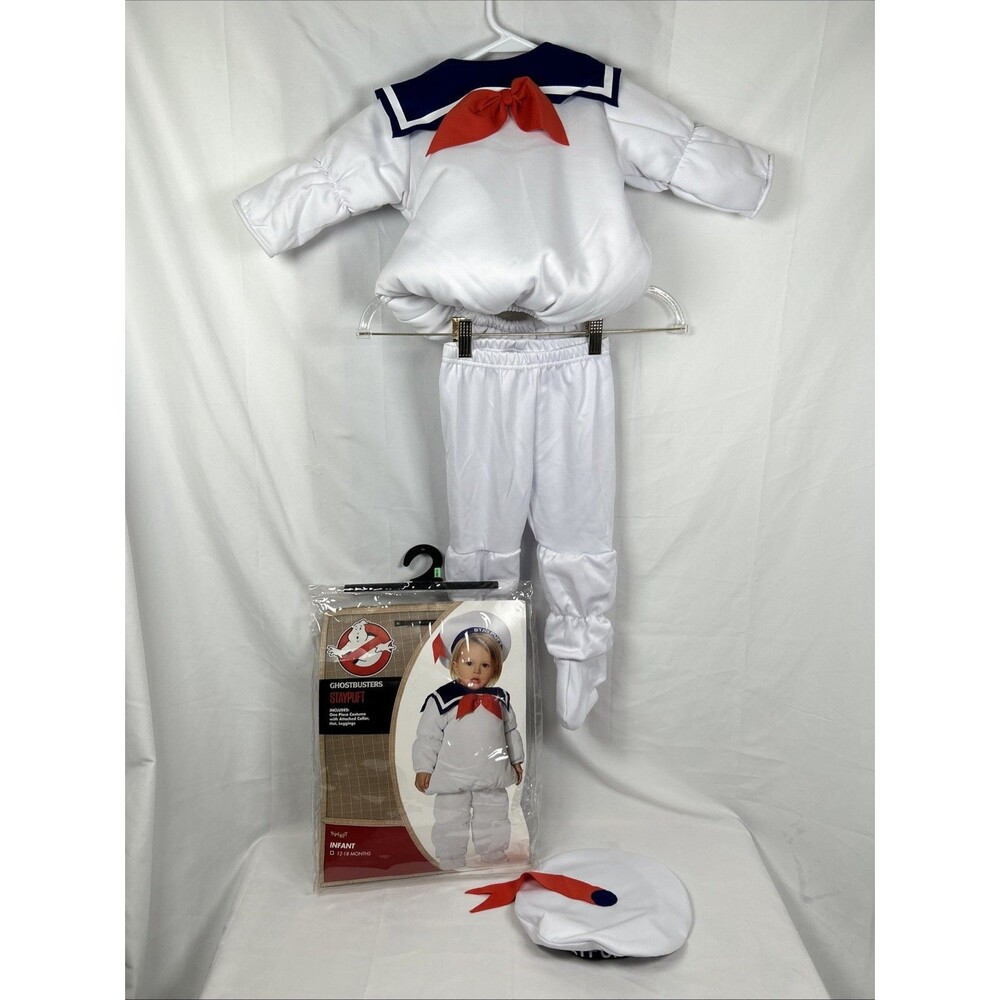 Ghostbusters Stay Puft Marshmallow Spirit Halloween Costume 12-18 Months w/ Hat